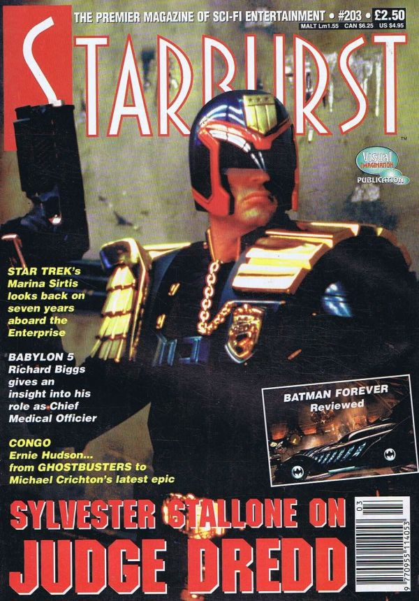 STARBURST magazine side cover Issue 203 July 1995