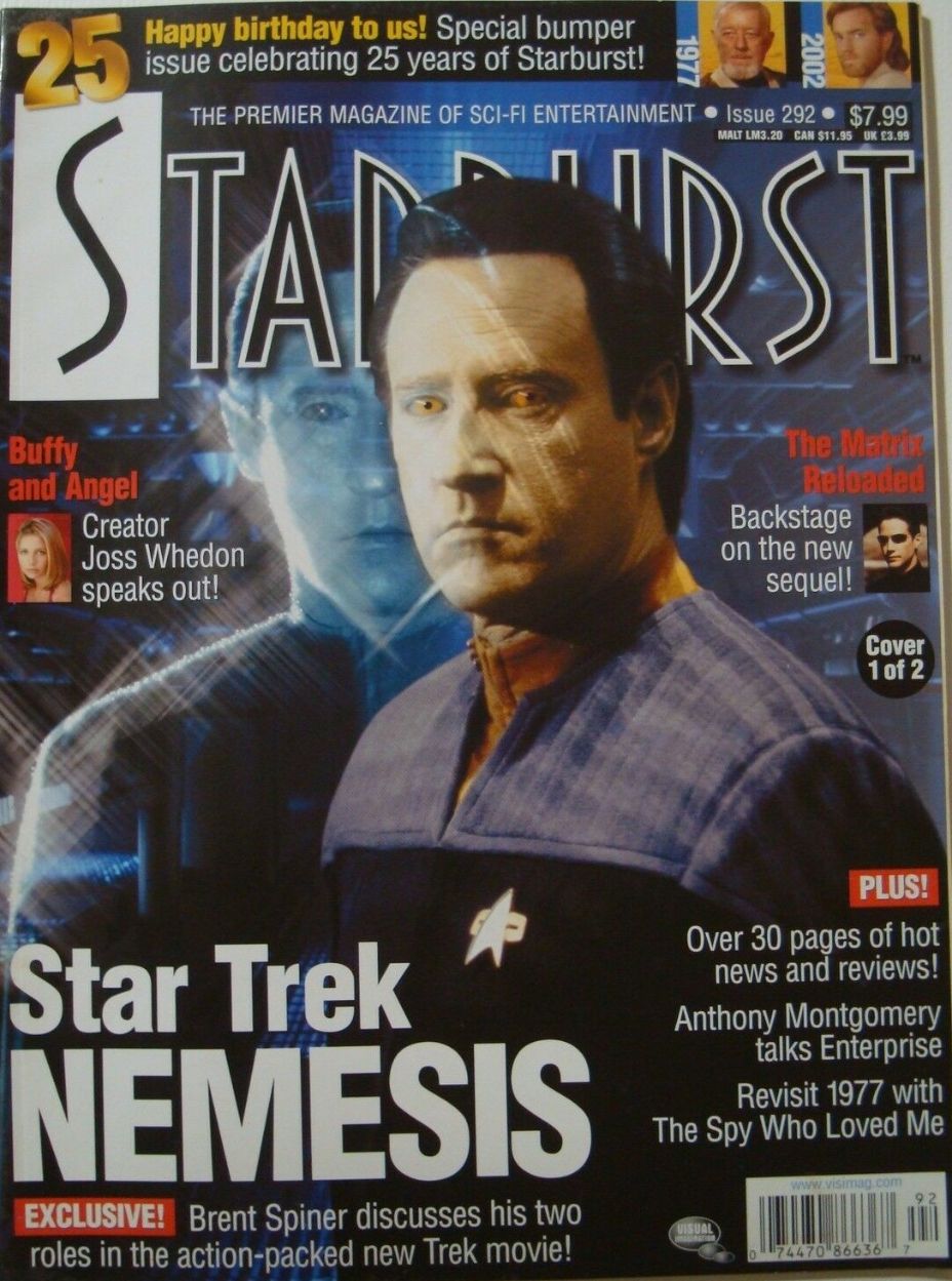 STARBURST magazine side cover Issue 292 November 2002