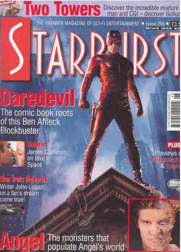 STARBURST magazine side cover Issue 295 February 2003