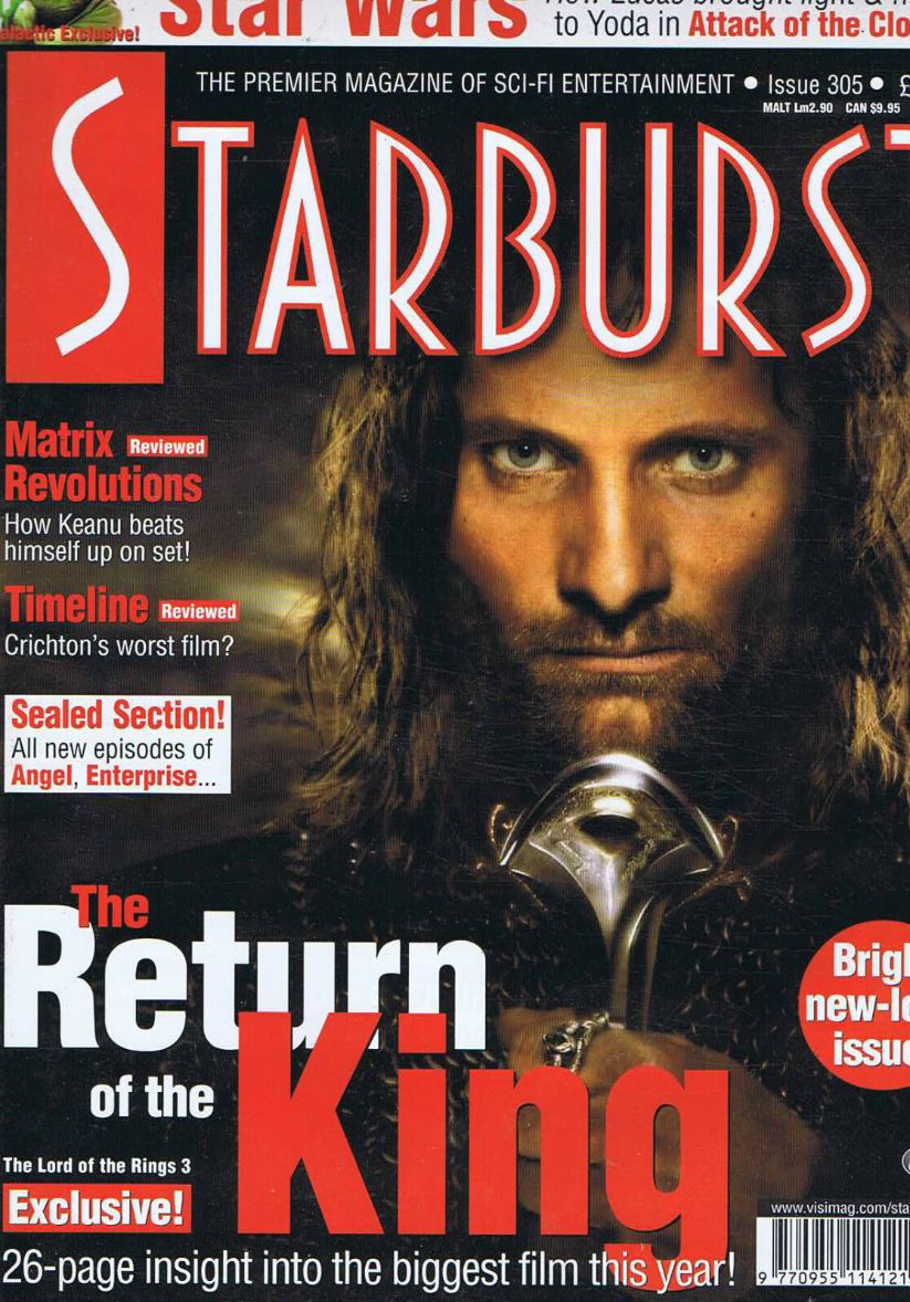 STARBURST magazine side cover Issue 305 December 2003