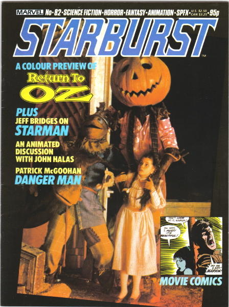 STARBURST magazine side cover Issue 82 June 1985