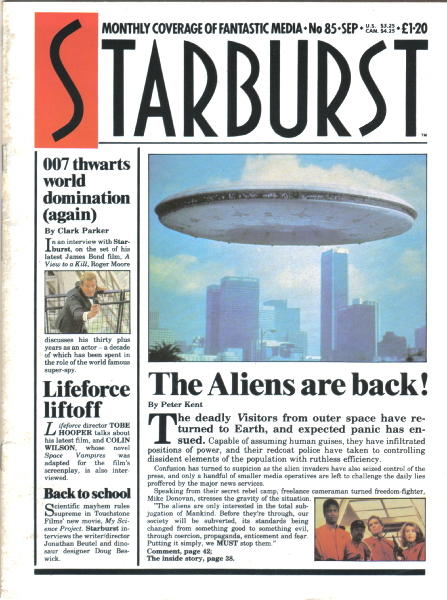 STARBURST magazine side cover Issue 85 September 1985