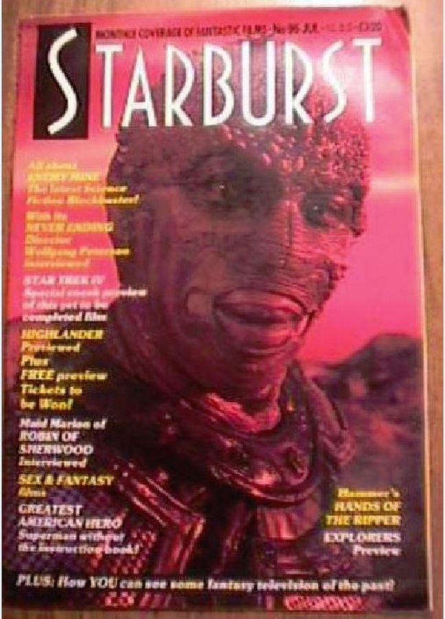 STARBURST magazine side cover Issue 95 July 1986
