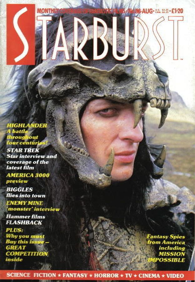 STARBURST magazine side cover Issue 96 August 1986