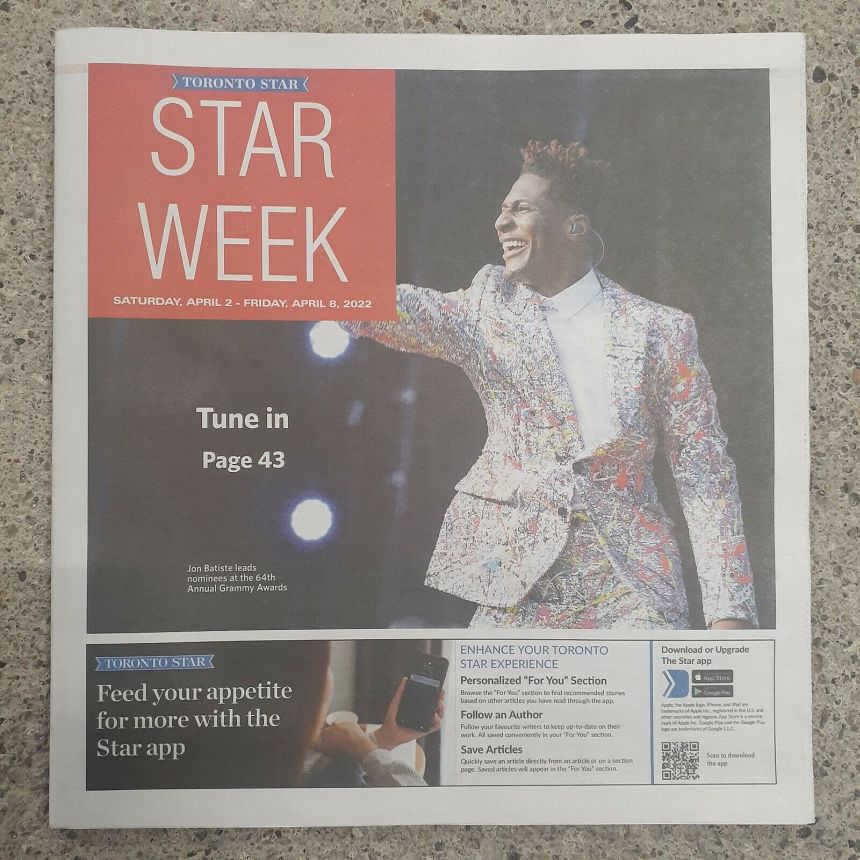 STAR WEEK CANADA magazine side cover 2 April 2022