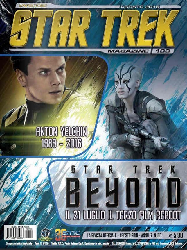 INSIDE STAR TREK magazine side cover Issue 183  August 2016