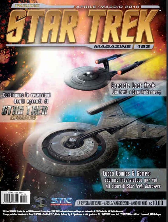 INSIDE STAR TREK magazine side cover Issue 193  April/May 2018