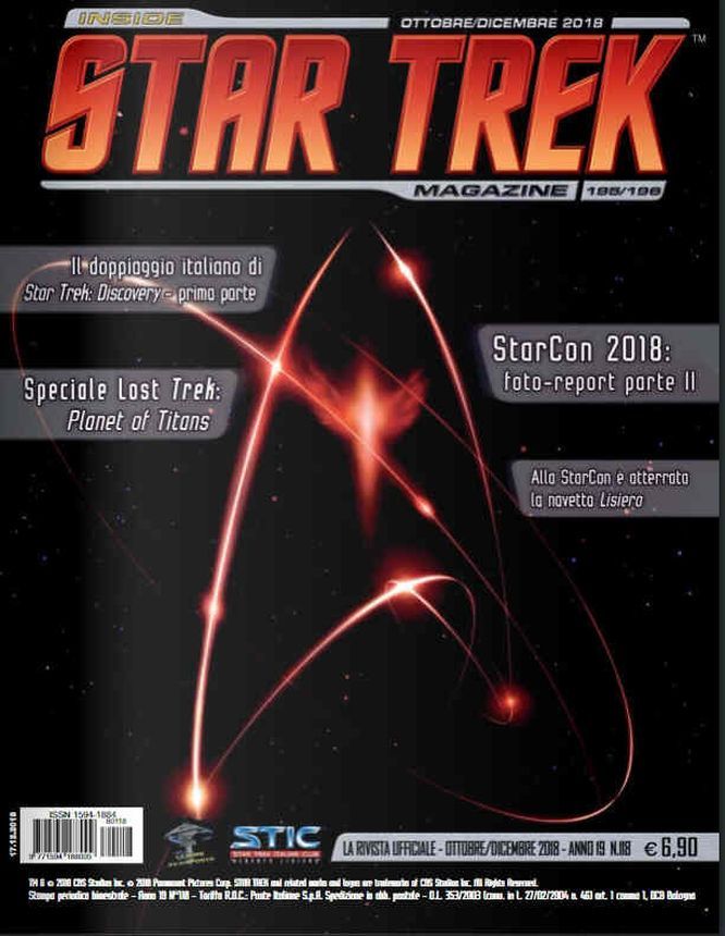 INSIDE STAR TREK magazine side cover Issue 195-6  October/December 2018