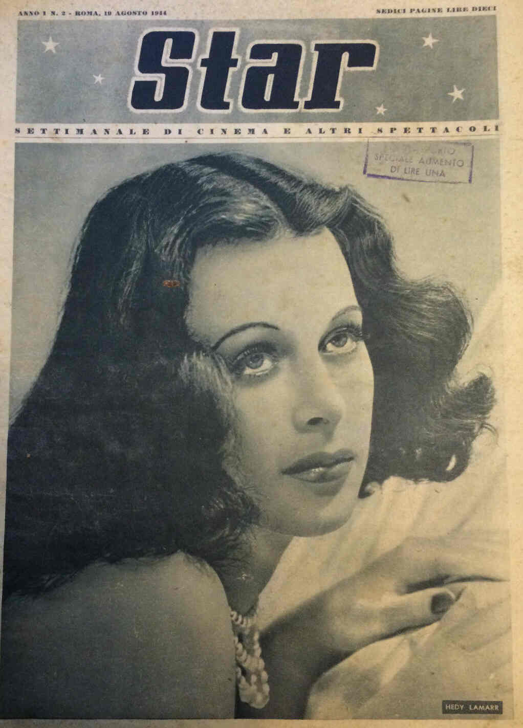 STAR (It 40s) magazine side cover Issue 2 19 August 1944