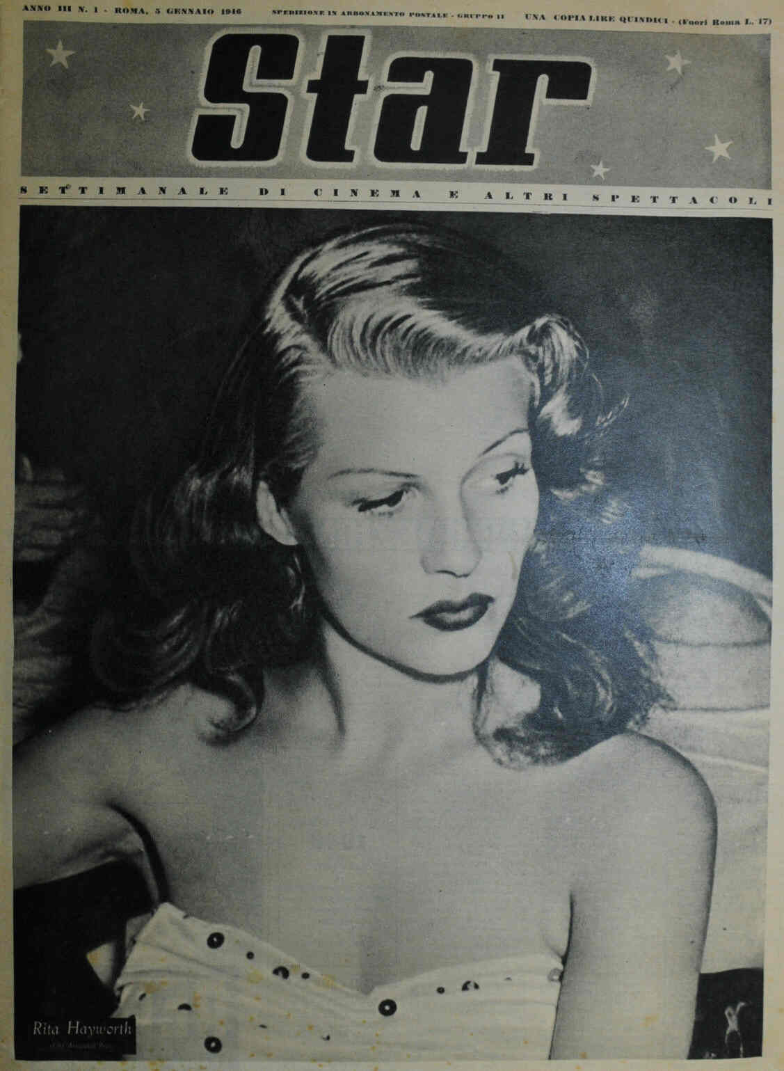STAR (It 40s) magazine side cover Issue 1 5 January 1946