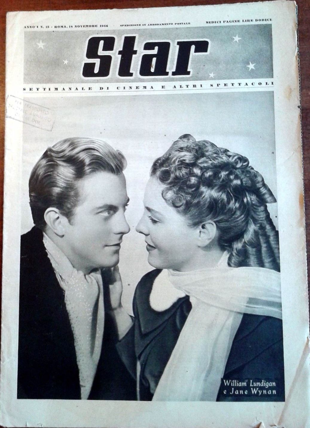 STAR (It 40s) magazine side cover Issue 15 18 November 1944
