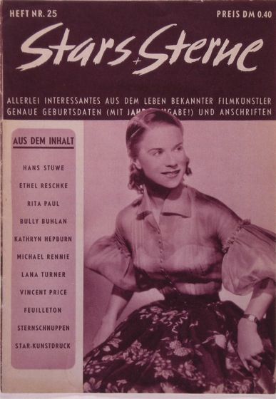 STARS UND STERNE magazine side cover Issue 25  1952