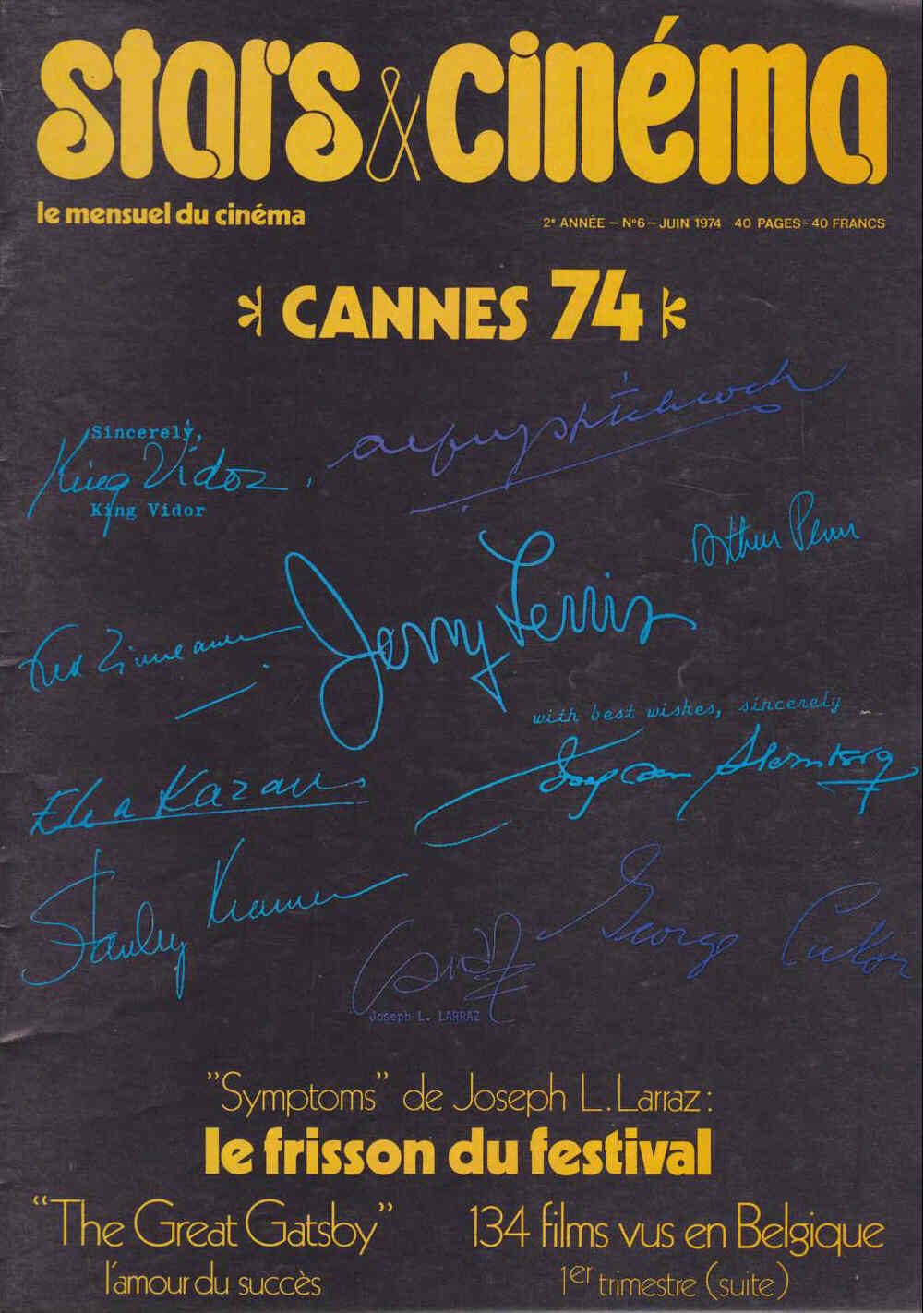 STARS AND CINEMA magazine side cover  June 1974