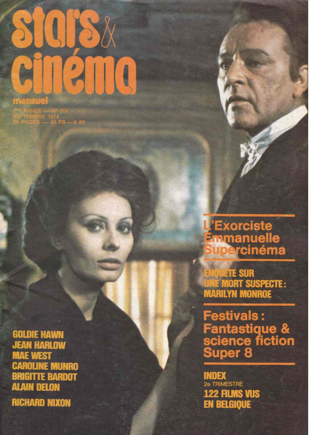 STARS AND CINEMA magazine side cover  September 1974