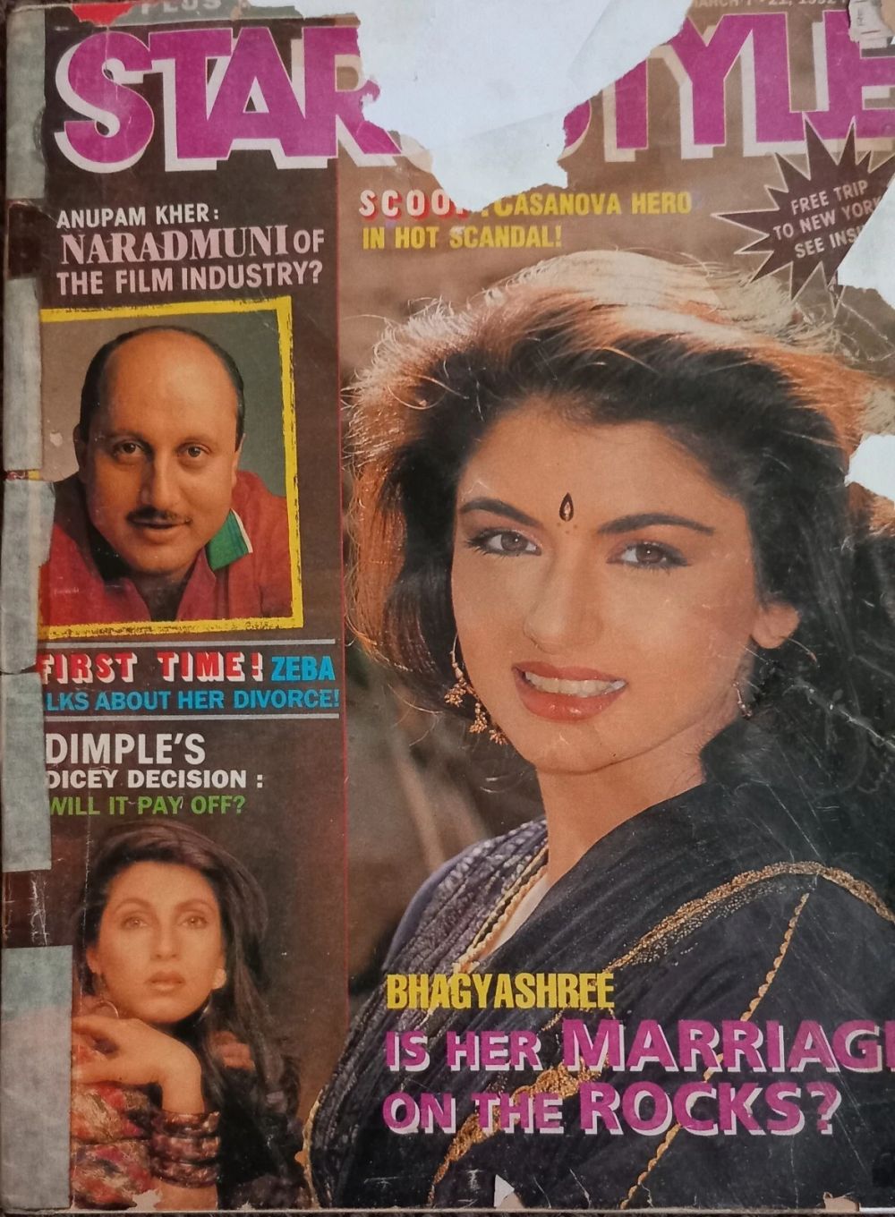 STAR AND STYLE magazine side cover 7 March 1992
