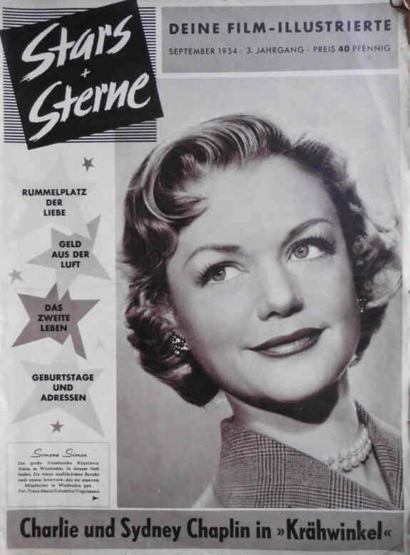 STARS UND STERNE magazine side cover September 1954