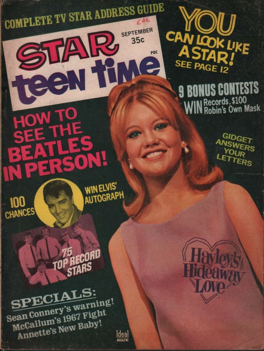 STAR TEEN TIME magazine side cover  September 1966