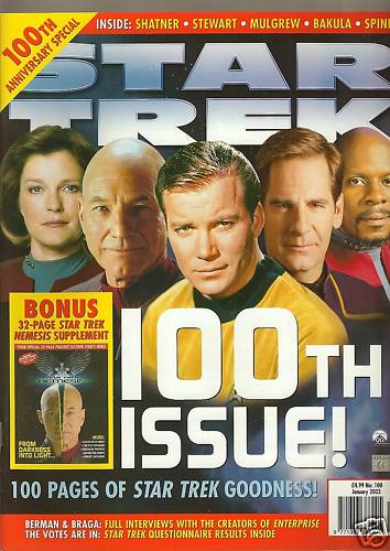 STAR TREK MAGAZINE (UK) magazine side cover Issue 100 January 2003