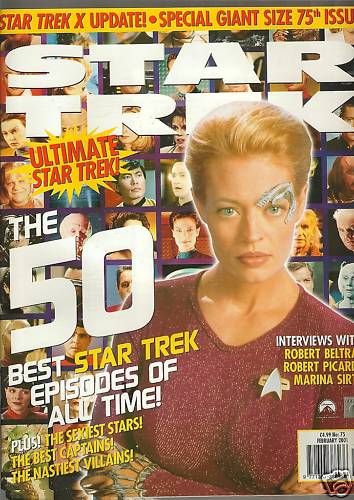 STAR TREK MAGAZINE (UK) magazine side cover Issue 75 February 2001