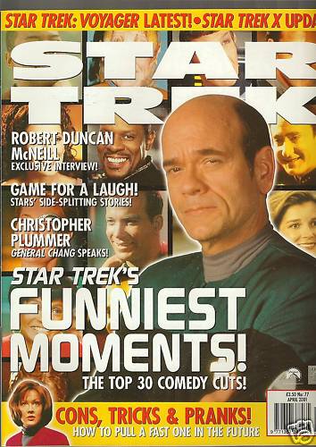STAR TREK MAGAZINE (UK) magazine side cover Issue 77 April 2001