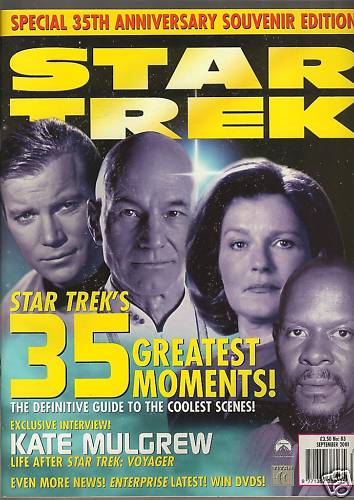 STAR TREK MAGAZINE (UK) magazine side cover Issue 83 September 2001