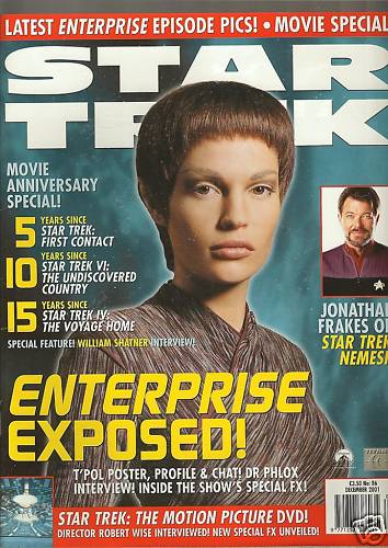 STAR TREK MAGAZINE (UK) magazine side cover Issue 86 December 2001