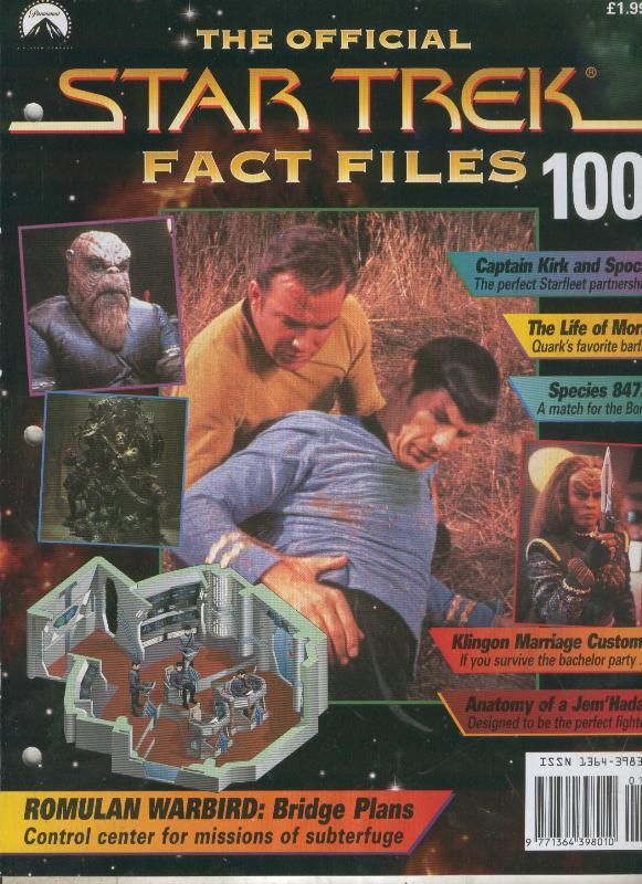 STAR TREK FACT FILES magazine side cover Issue 100  