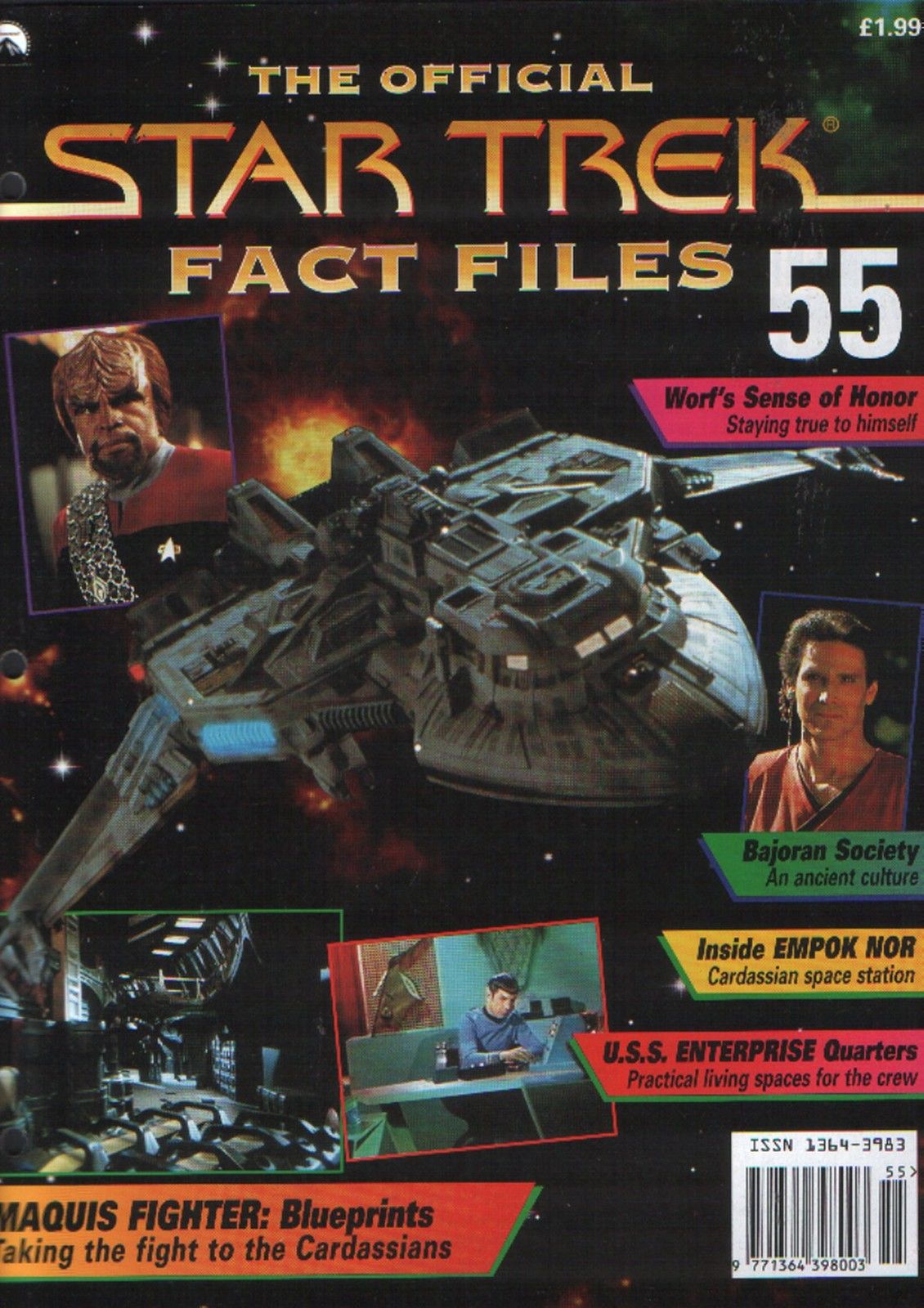 STAR TREK FACT FILES magazine side cover Issue 55  