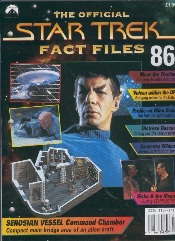 STAR TREK FACT FILES magazine side cover Issue 86  