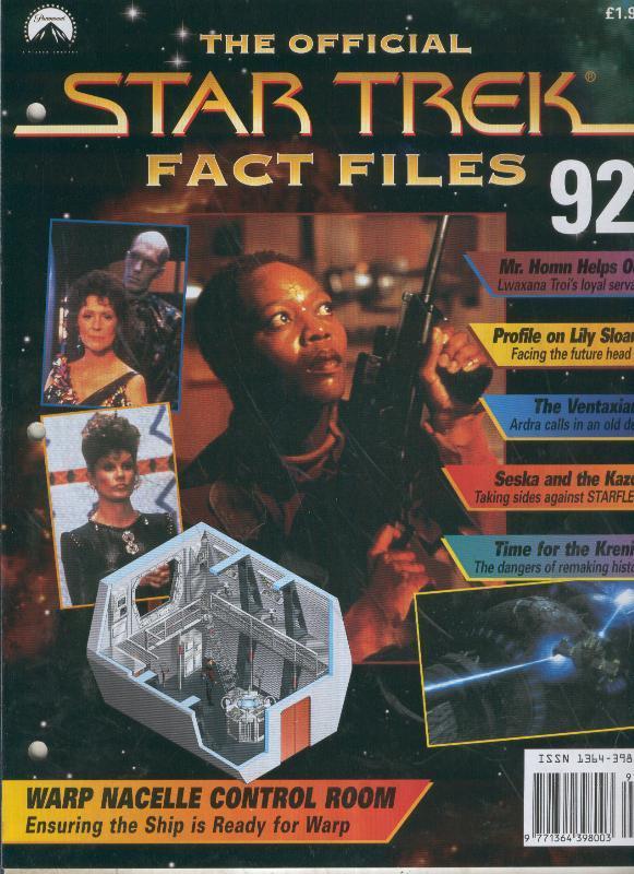 STAR TREK FACT FILES magazine side cover Issue 92  