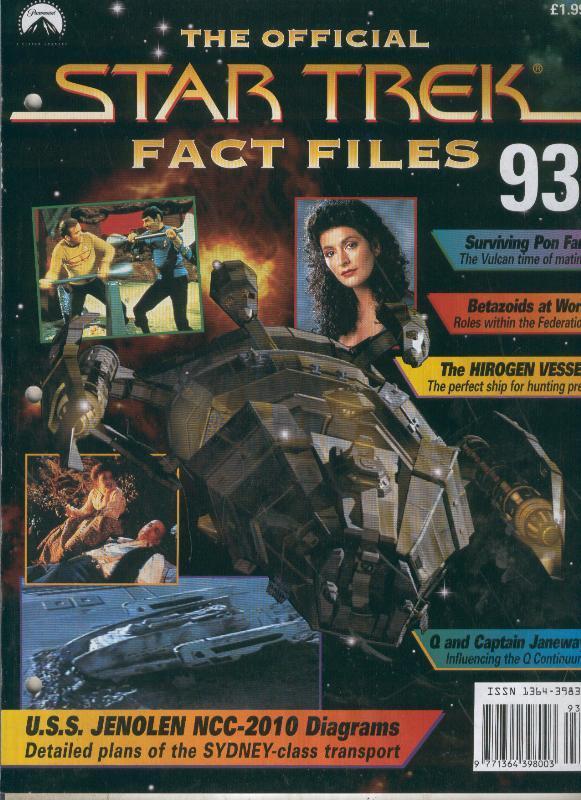 STAR TREK FACT FILES magazine side cover Issue 93  