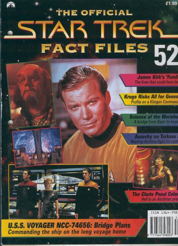 STAR TREK FACT FILES magazine side cover Issue 52  