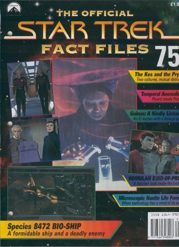 STAR TREK FACT FILES magazine side cover Issue 75  