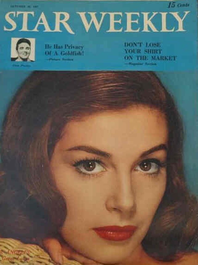 STAR WEEKLY magazine side cover 26 October 1957