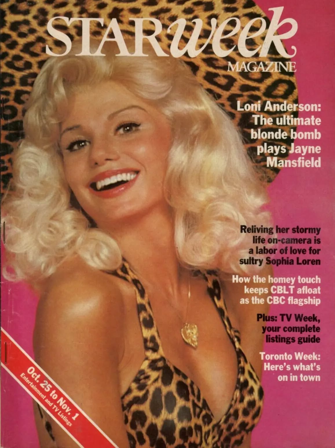 STAR WEEK CANADA magazine side cover 25 October 1980