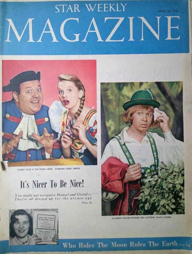 STAR WEEKLY magazine side cover 26 April 1958