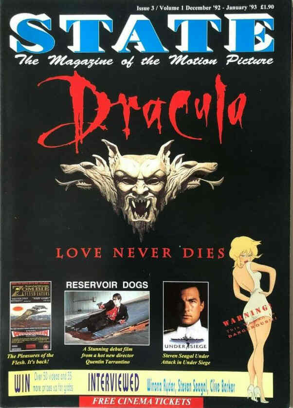 STATE magazine side cover Issue 3  December 1992/ January 1993 