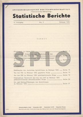 STATISTISCHE BERICHTE magazine side cover Issue 2  1960