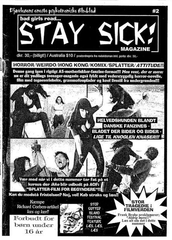STAY SICK magazine side cover Issue 2  2001