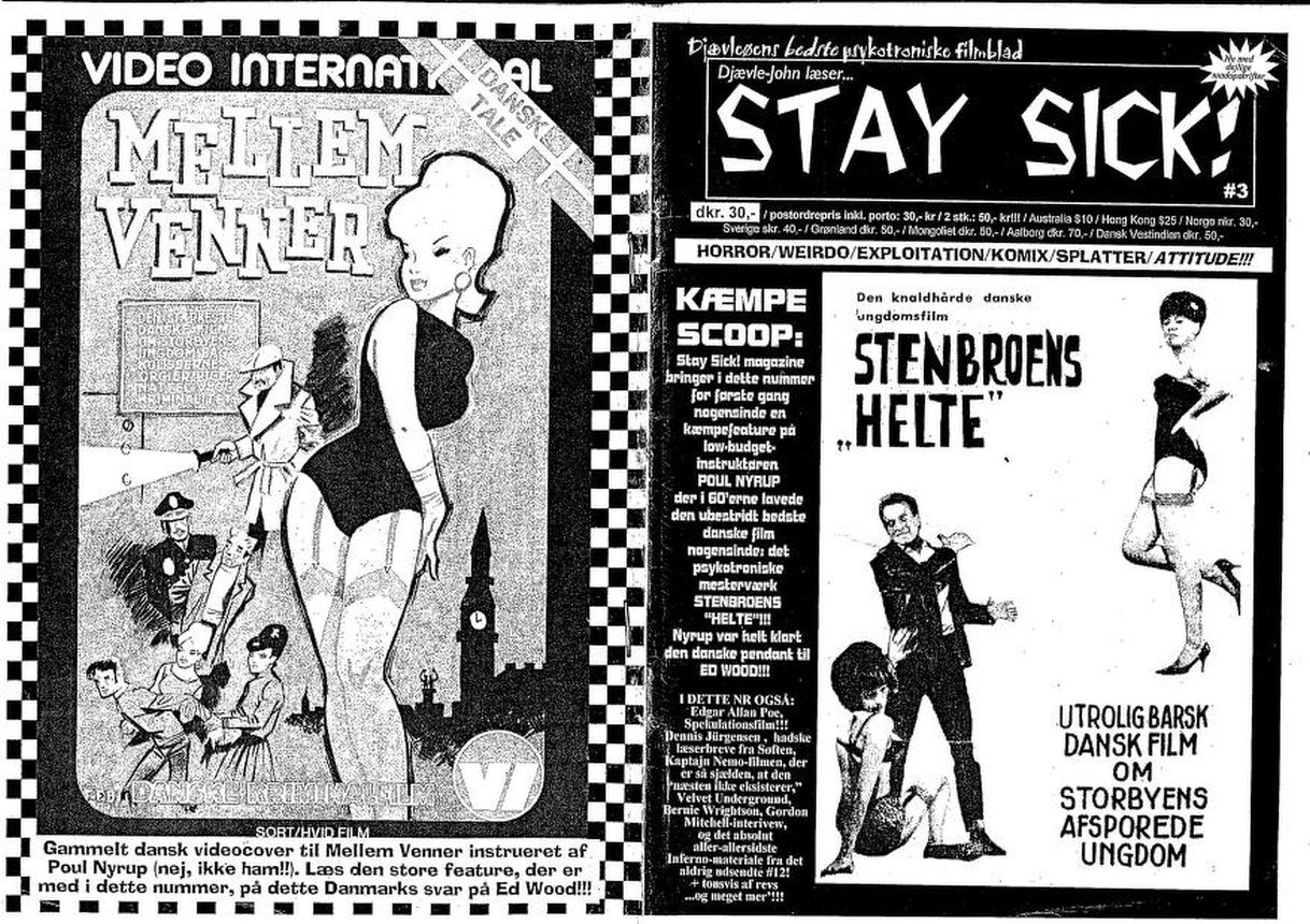 STAY SICK magazine side cover Issue 3  2001