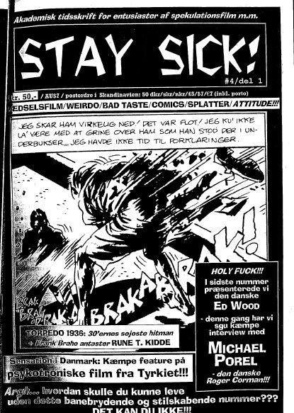 STAY SICK magazine side cover Issue 4 August 2003
