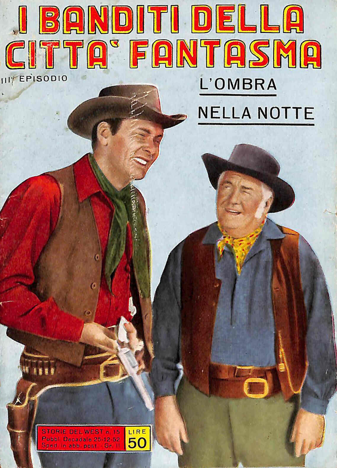STORIE DEL WEST magazine side cover Issue 15 25 December 1952