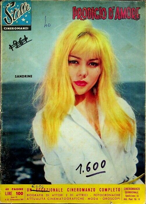 STELLE CINEROMANZI magazine side cover Issue 22 22 November 1961