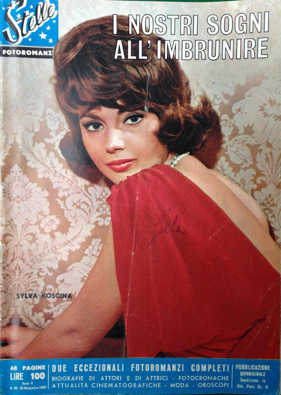 STELLE FOTOROMANZI magazine side cover Issue 49 30 November 1963