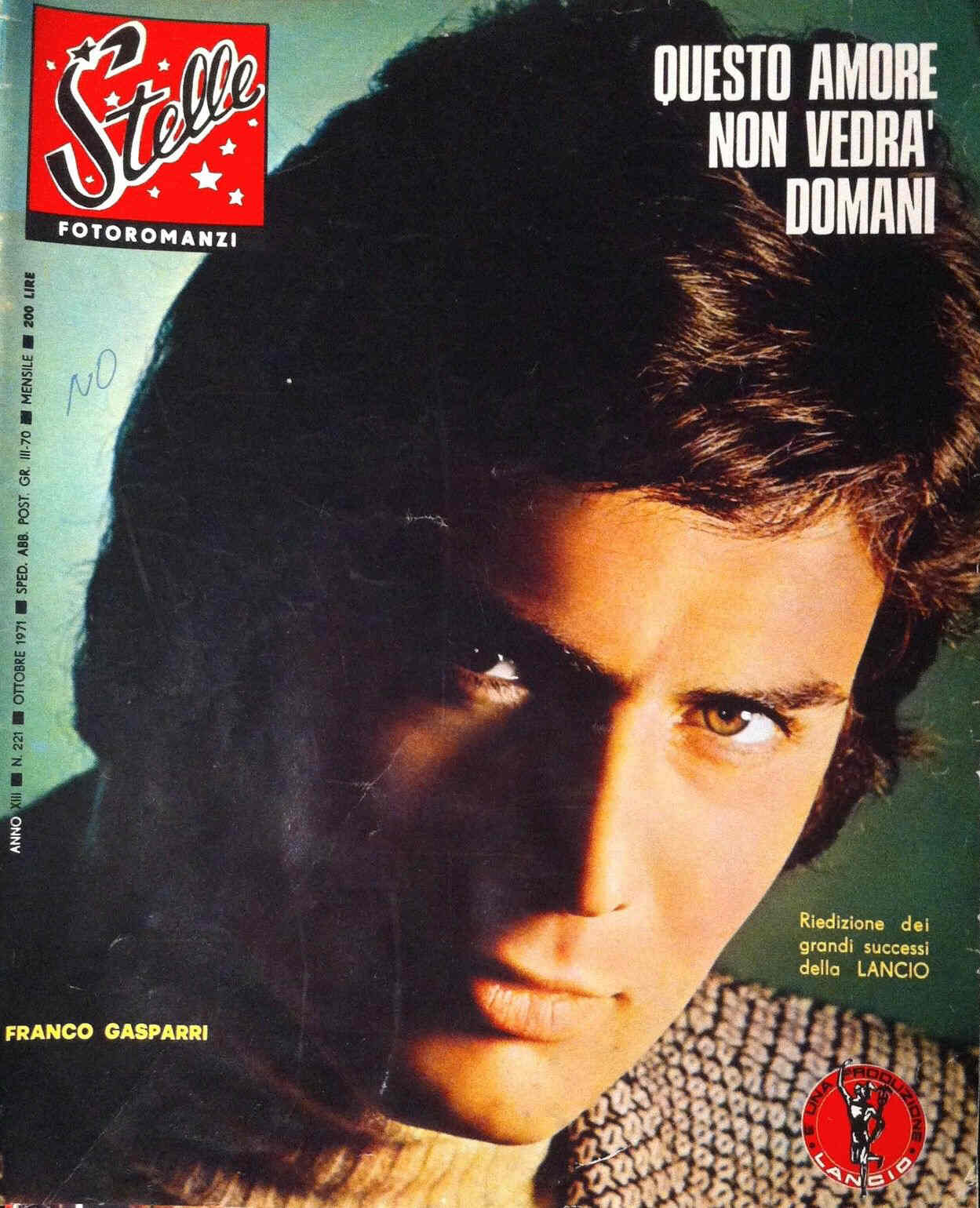 STELLE FOTOROMANZI magazine side cover Issue 221 October 1971