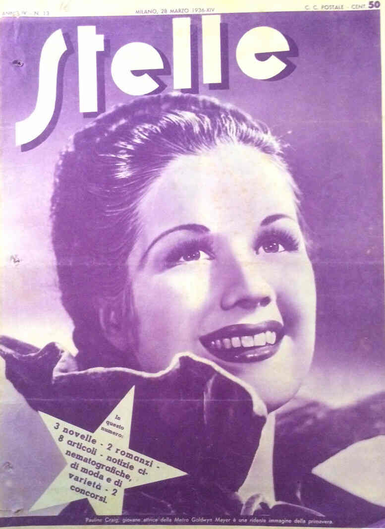 STELLE magazine side cover Issue 13 28 March 1936
