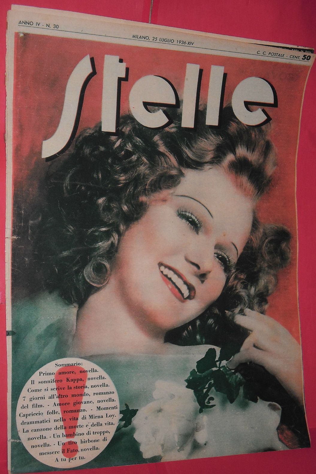 STELLE magazine side cover Issue 30 25 July 1936