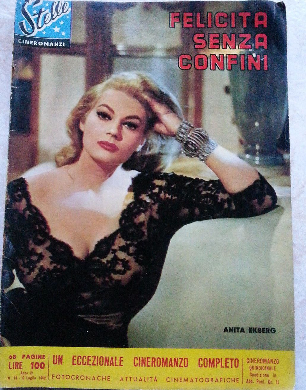STELLE CINEROMANZI magazine side cover Issue 13 5 July 1962