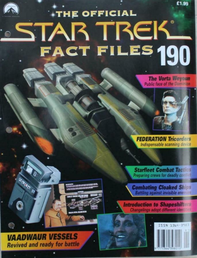 STAR TREK FACT FILES magazine side cover Issue 190  