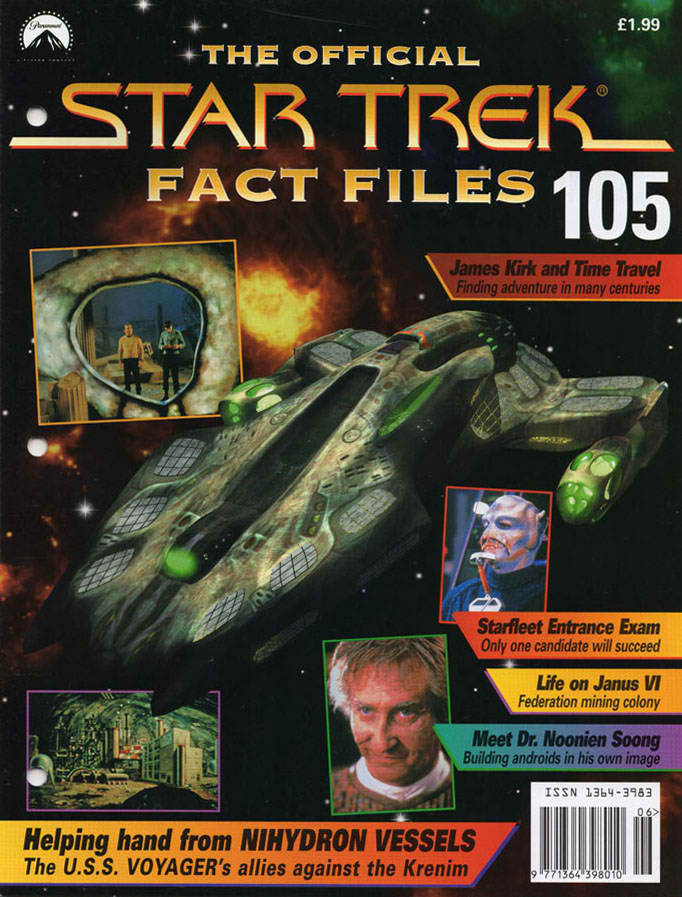 STAR TREK FACT FILES magazine side cover Issue 105   